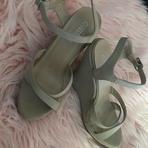 Beige wedges